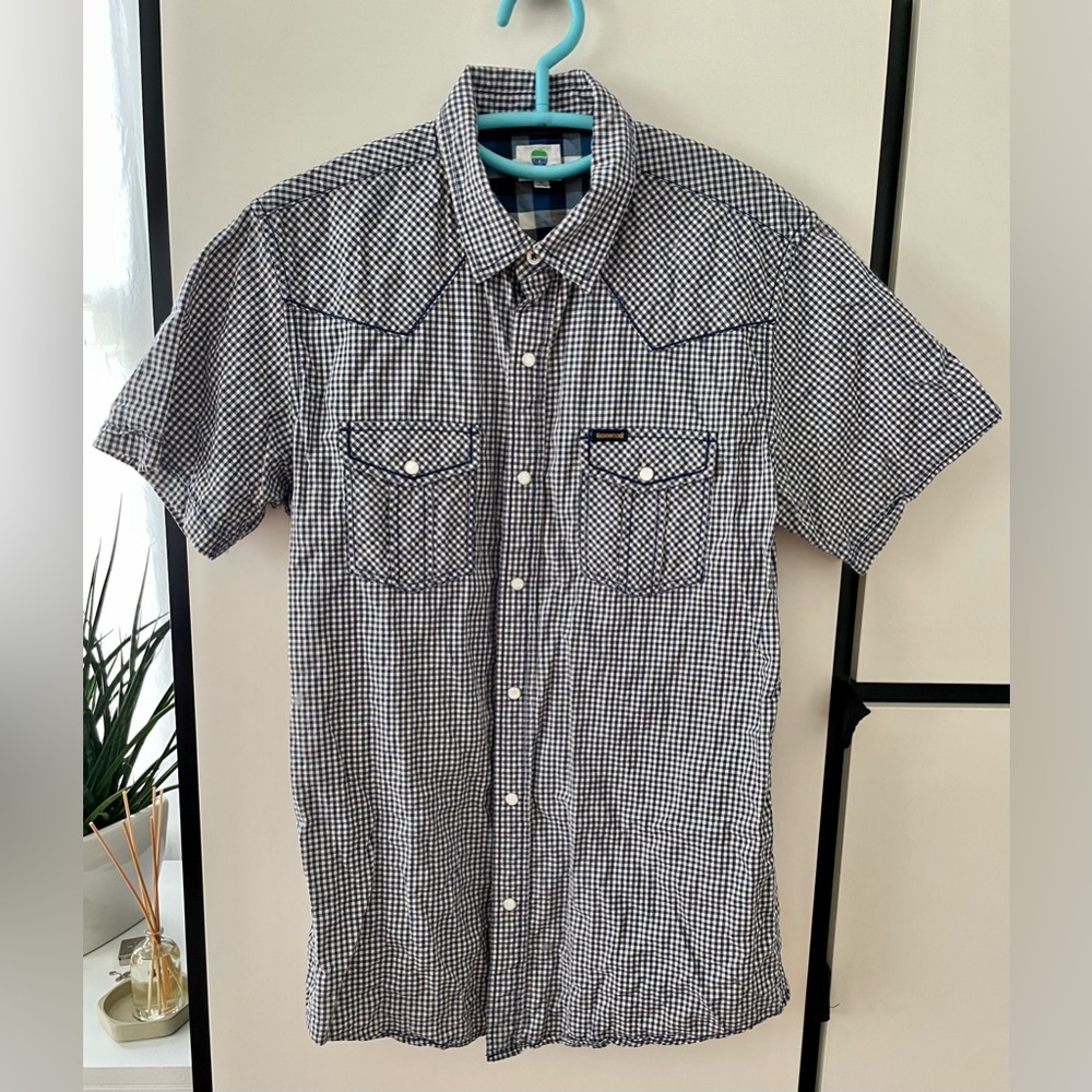 Men's Black and White Checkered Shirt
